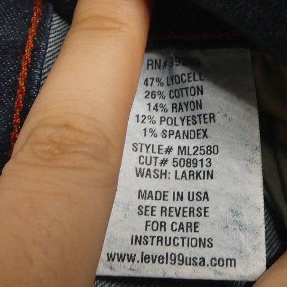 Level 99 Lily Skinny Straight Leg Jeans Anthropologie Size 26 Whiskered - Picture 6 of 12